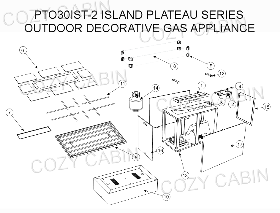 Plateau Series Outdoor Island Gas Appliance (PTO30IST-2) #PTO30IST-2